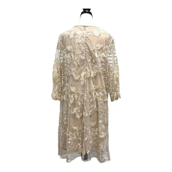 Alex Evenings Elegant Floral Embroidered Mesh Dress 16W - Picture 6 of 8